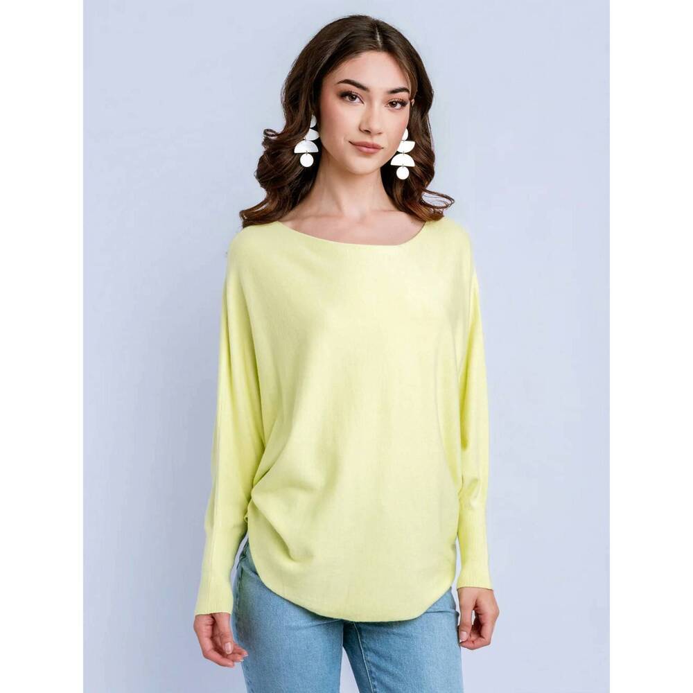NEW RYU sweater top in pale lime
